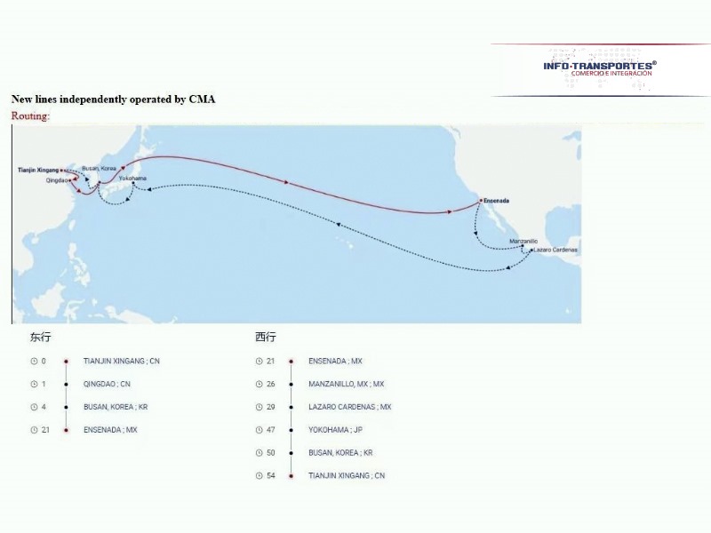 CMA CGM aumenta 8 buques a LC y Manzanillo; MSC mejora transito al Golfo MX